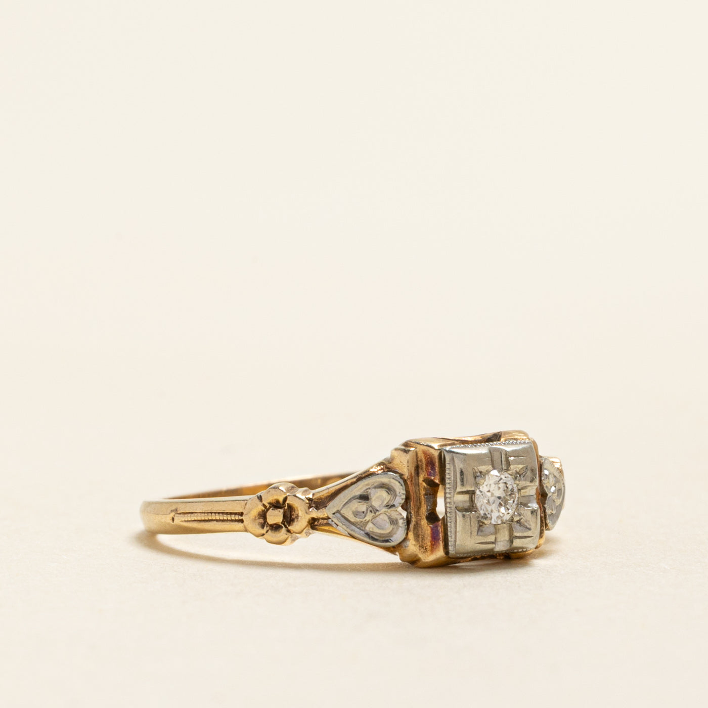 Vintage Canadian Diamond Heart Ring | 0.04ct | SZ 6.25