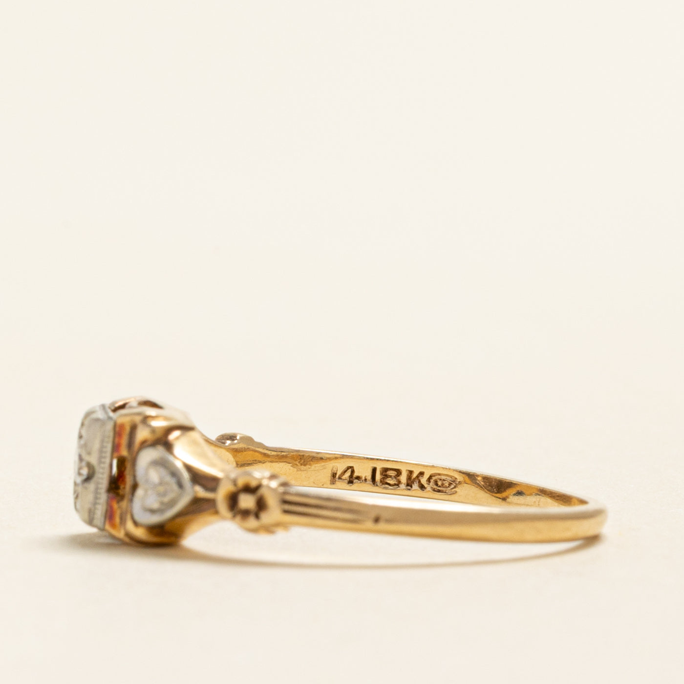 Vintage Canadian Diamond Heart Ring | 0.04ct | SZ 6.25