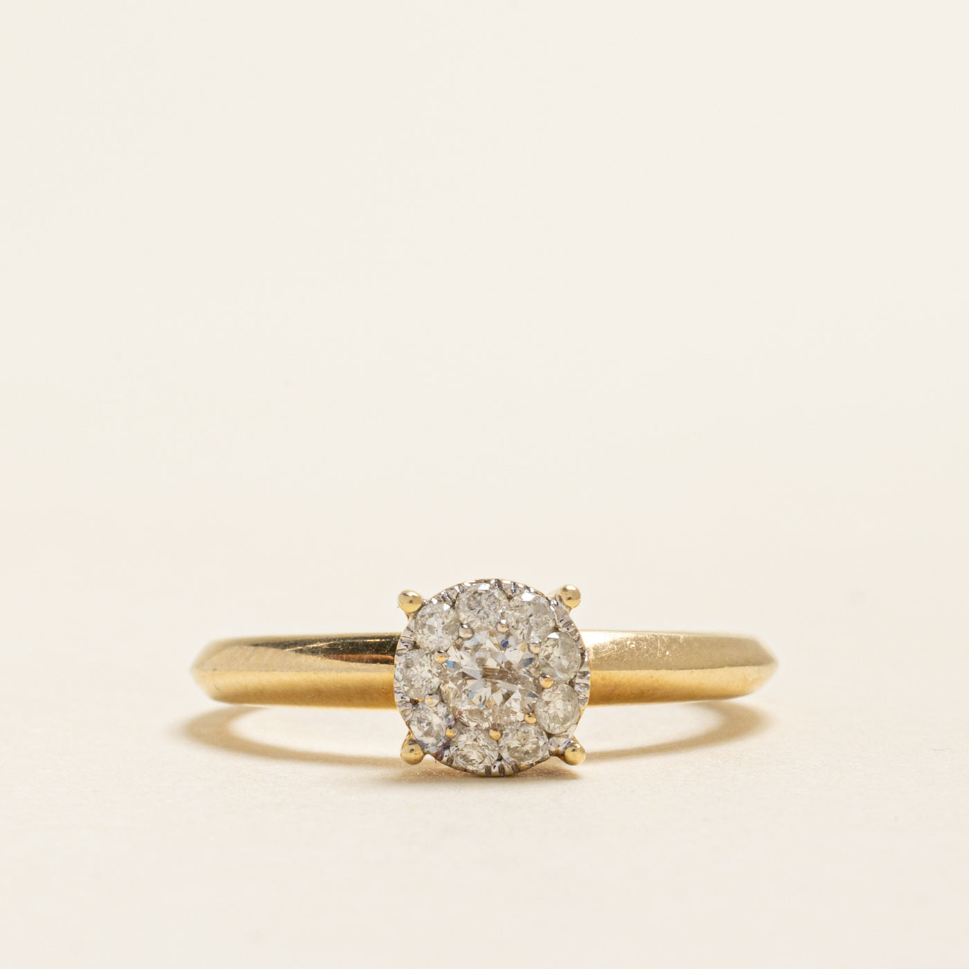 Yellow Gold Diamond Halo Ring | 0.32ctw | SZ 7