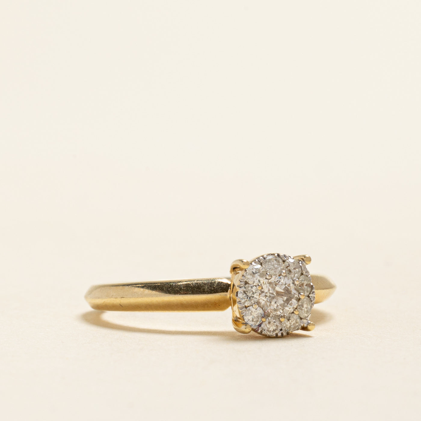 Yellow Gold Diamond Halo Ring | 0.32ctw | SZ 7
