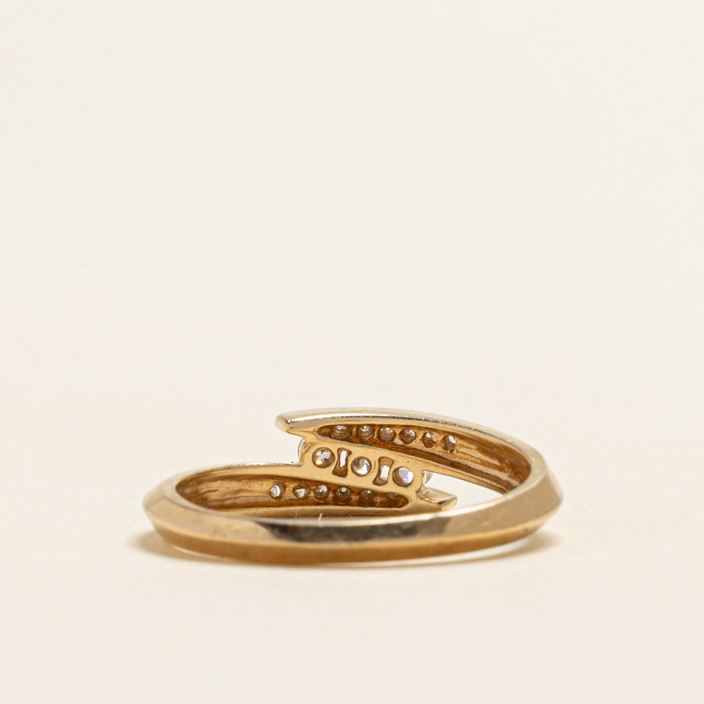 Yellow Gold Diamond Bypass Ring | 0.15ctw | SZ 6.75