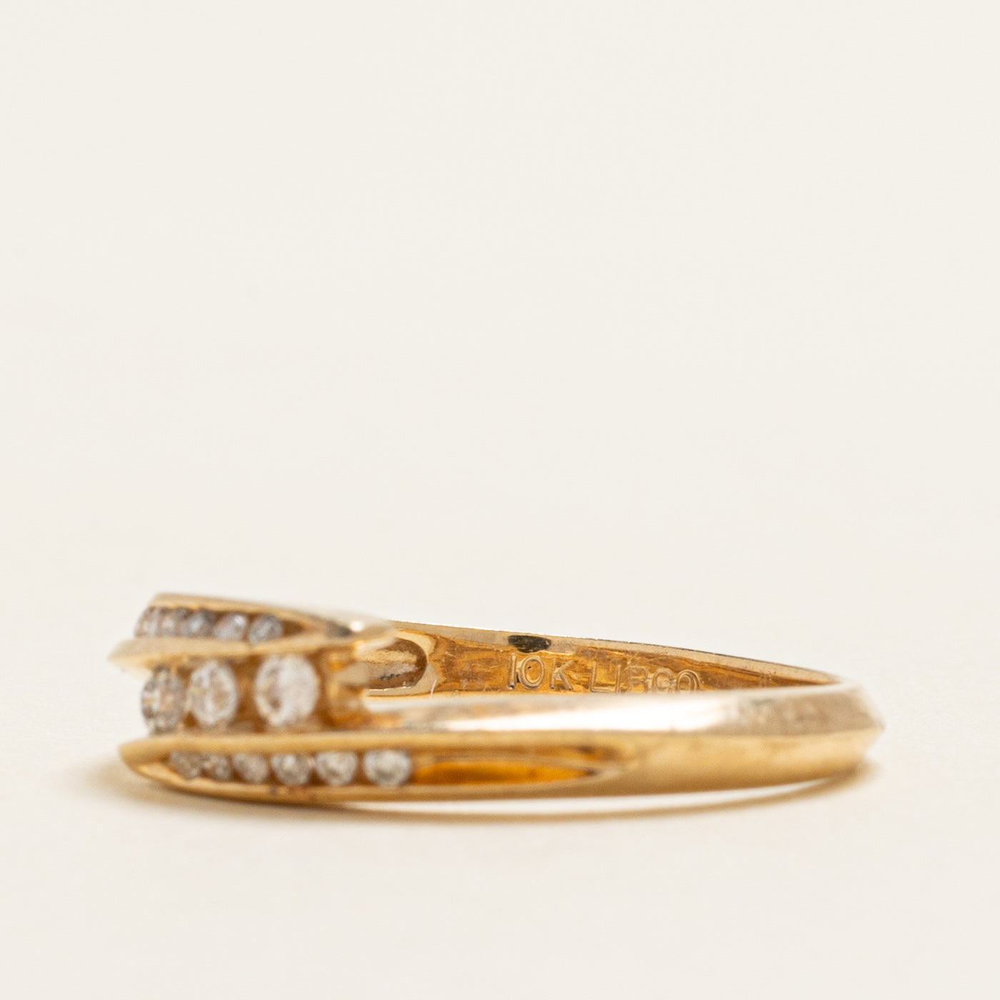 Yellow Gold Diamond Bypass Ring | 0.15ctw | SZ 6.75