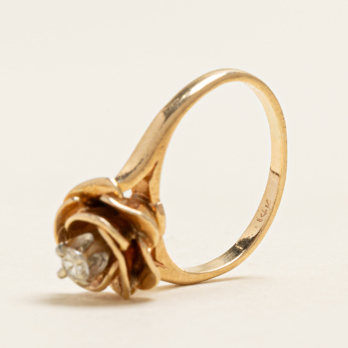 Solitaire Diamond Flower Ring | 0.08ct | SZ 3.75