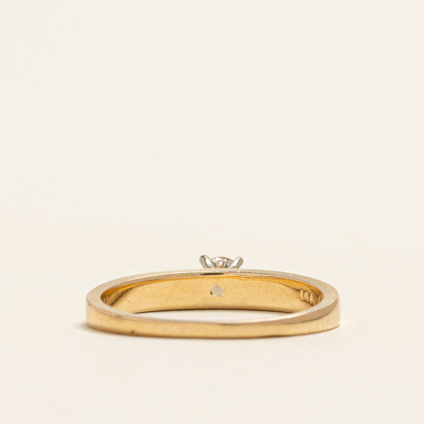 Bague solitaire en diamant gravée | 0,14 ct | Taille 5,5