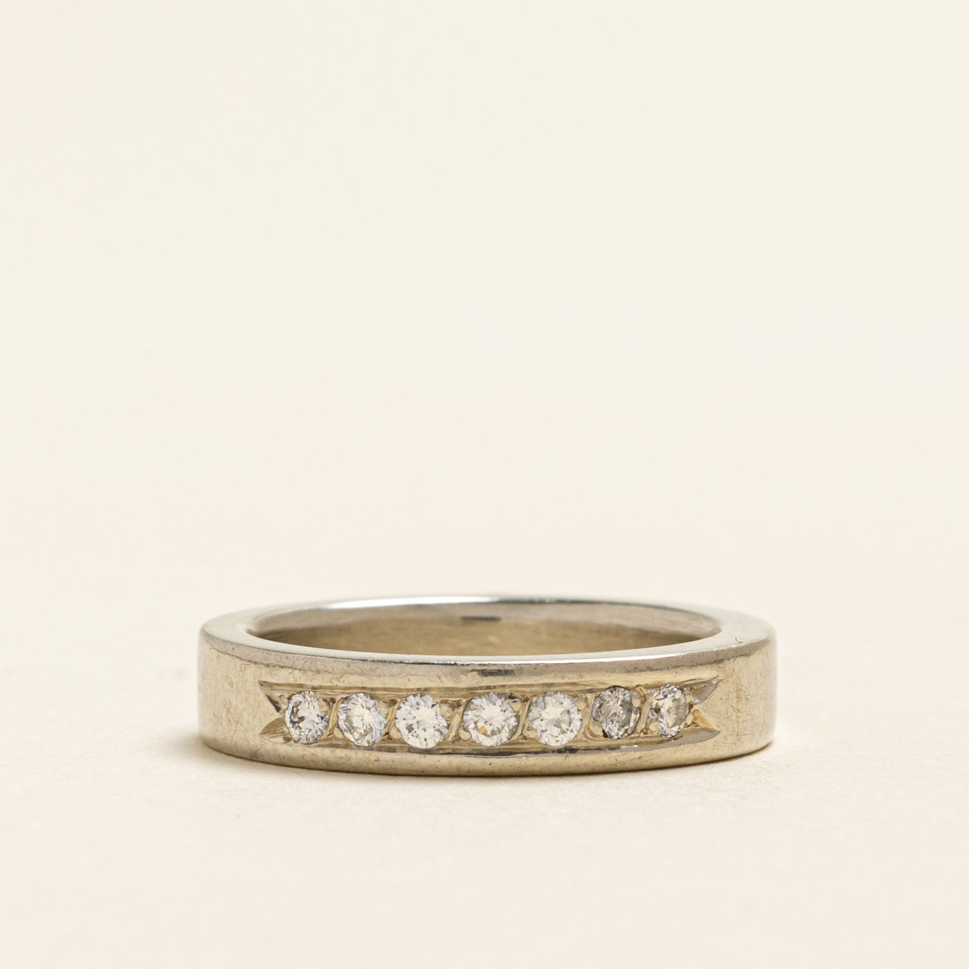 White Gold Semi Eternity Diamond Band | 0.14ctw | 3.95mm | SZ 5.5