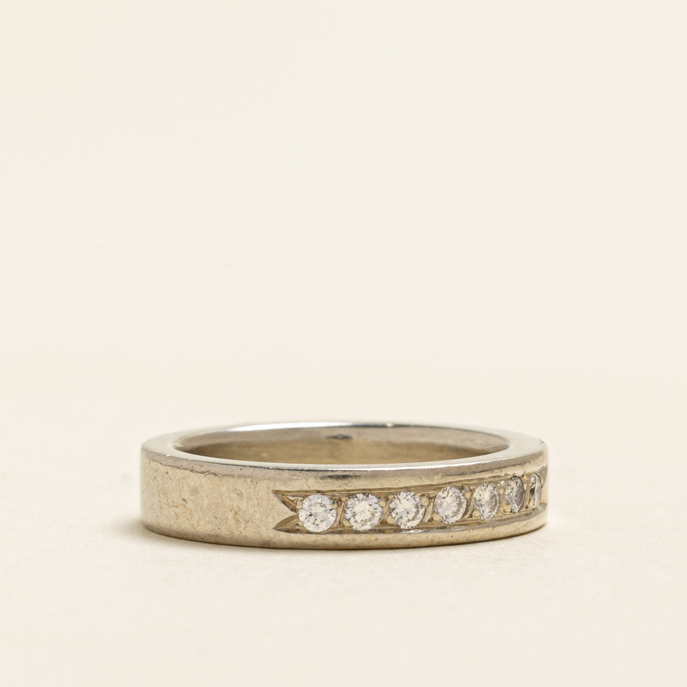 White Gold Semi Eternity Diamond Band | 0.14ctw | 3.95mm | SZ 5.5