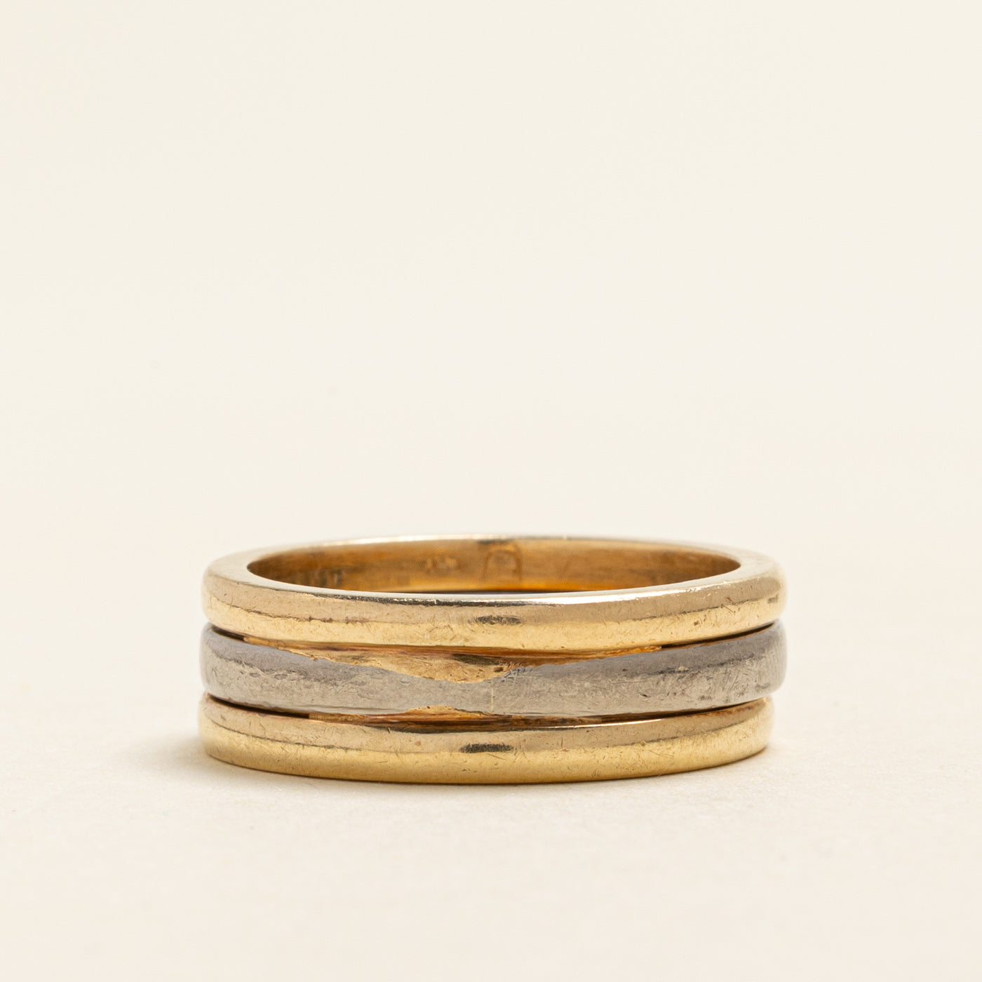 Two Tone Gold Semi Eternity Diamond Band | 0.20ctw | 6.50mm | SZ 6.75
