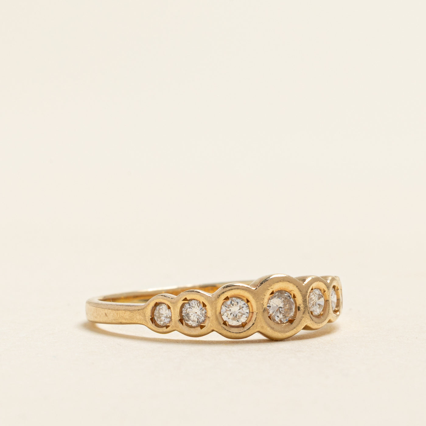 Bezel Set Semi Eternity Diamond Ring | 0.23ctw | SZ 8.25