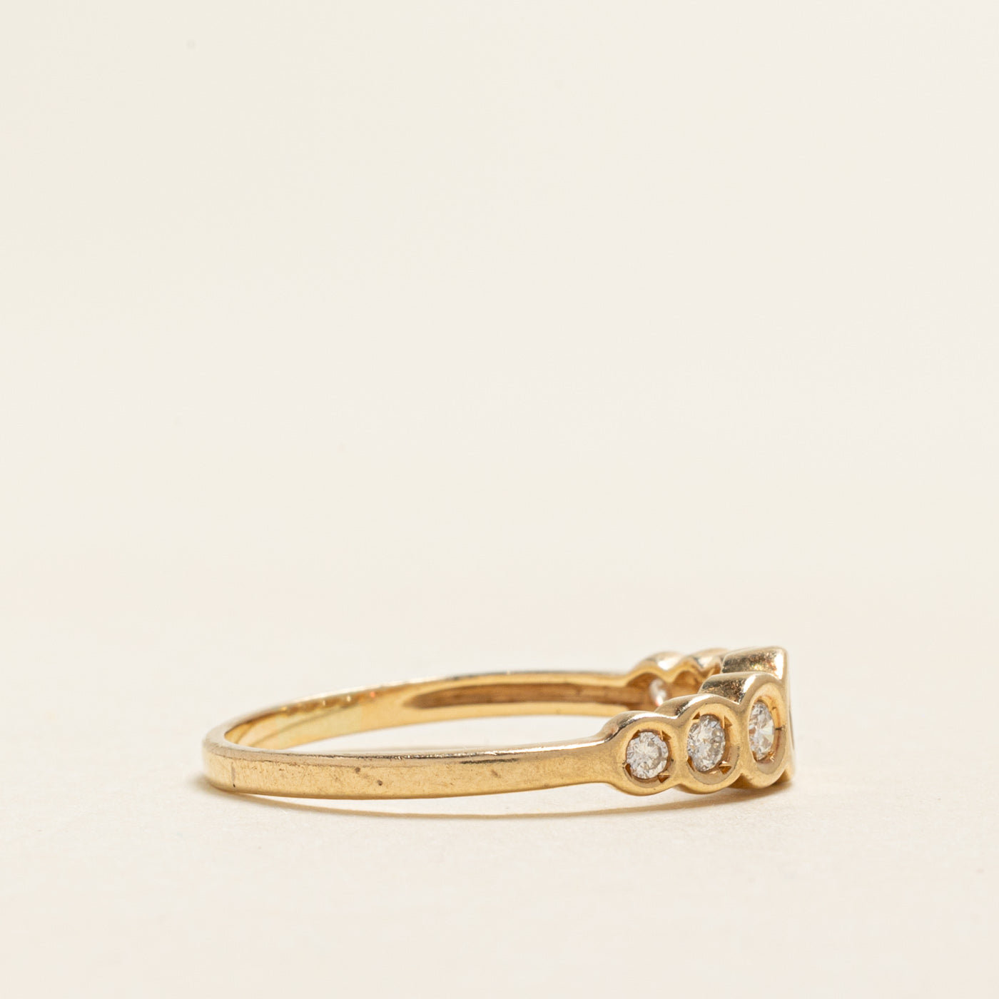 Bezel Set Semi Eternity Diamond Ring | 0.23ctw | SZ 8.25
