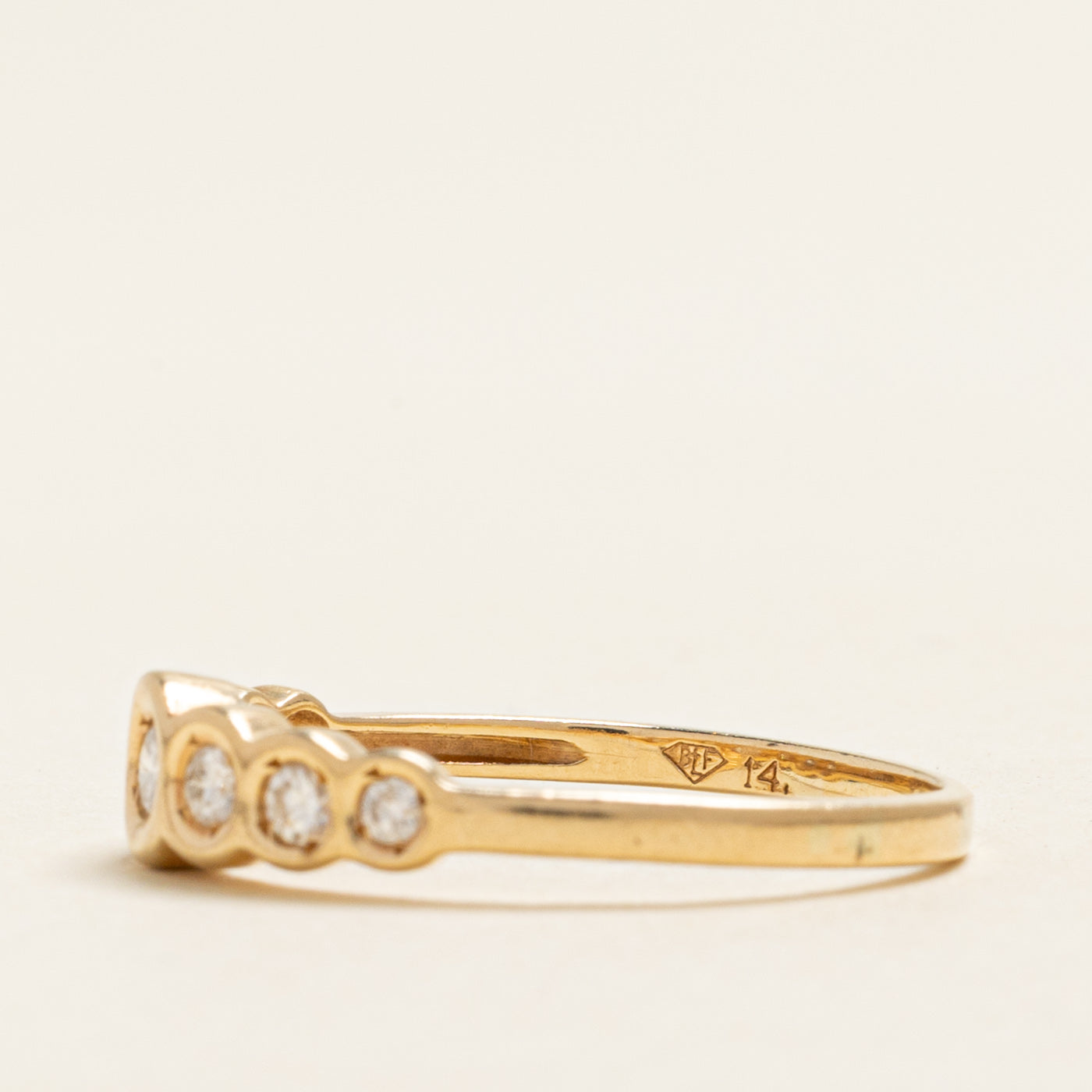 Bezel Set Semi Eternity Diamond Ring | 0.23ctw | SZ 8.25