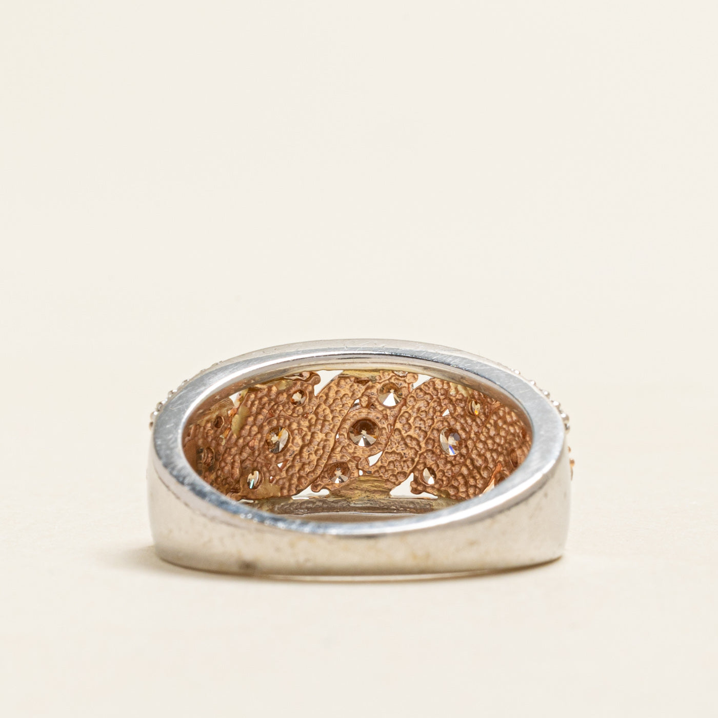 Brown & White Diamond Wave Cocktail Ring | 0.86ctw | SZ 6.5