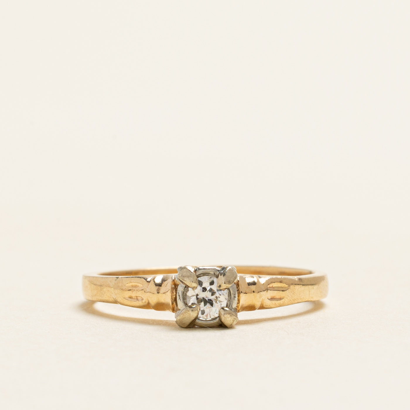 Old European Cut Solitaire Diamond Ring | 0.10ct | SZ 6