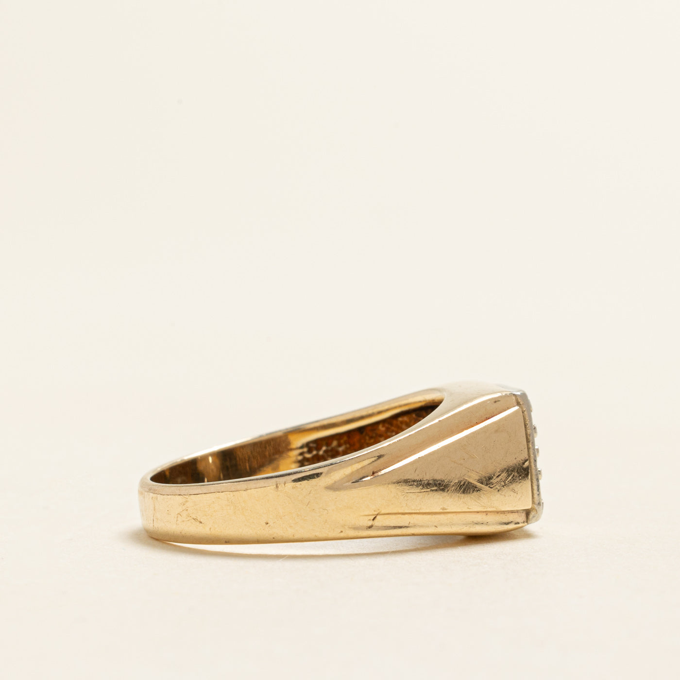 Yellow Gold Diamond Signet Ring | 0.21ctw | SZ 9.25