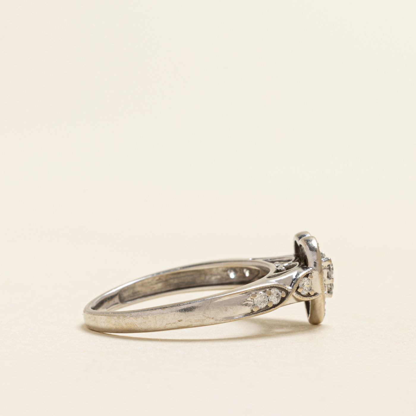 Diamond Heart Cluster Halo Ring | 0.34ctw | SZ 7.25