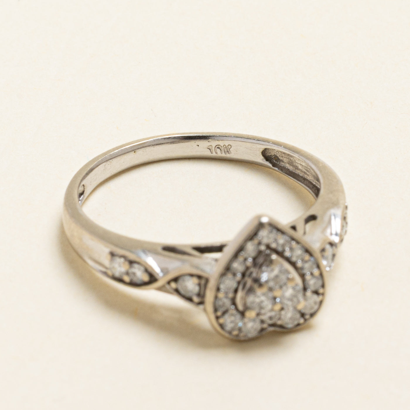 Diamond Heart Cluster Halo Ring | 0.34ctw | SZ 7.25