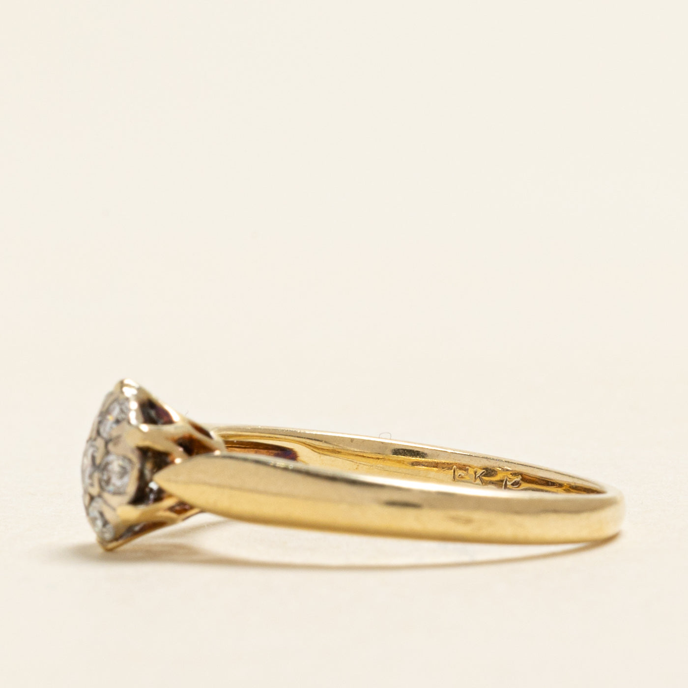 Yellow Gold Diamond Round Cluster Ring | 0.25ctw | SZ 6.5