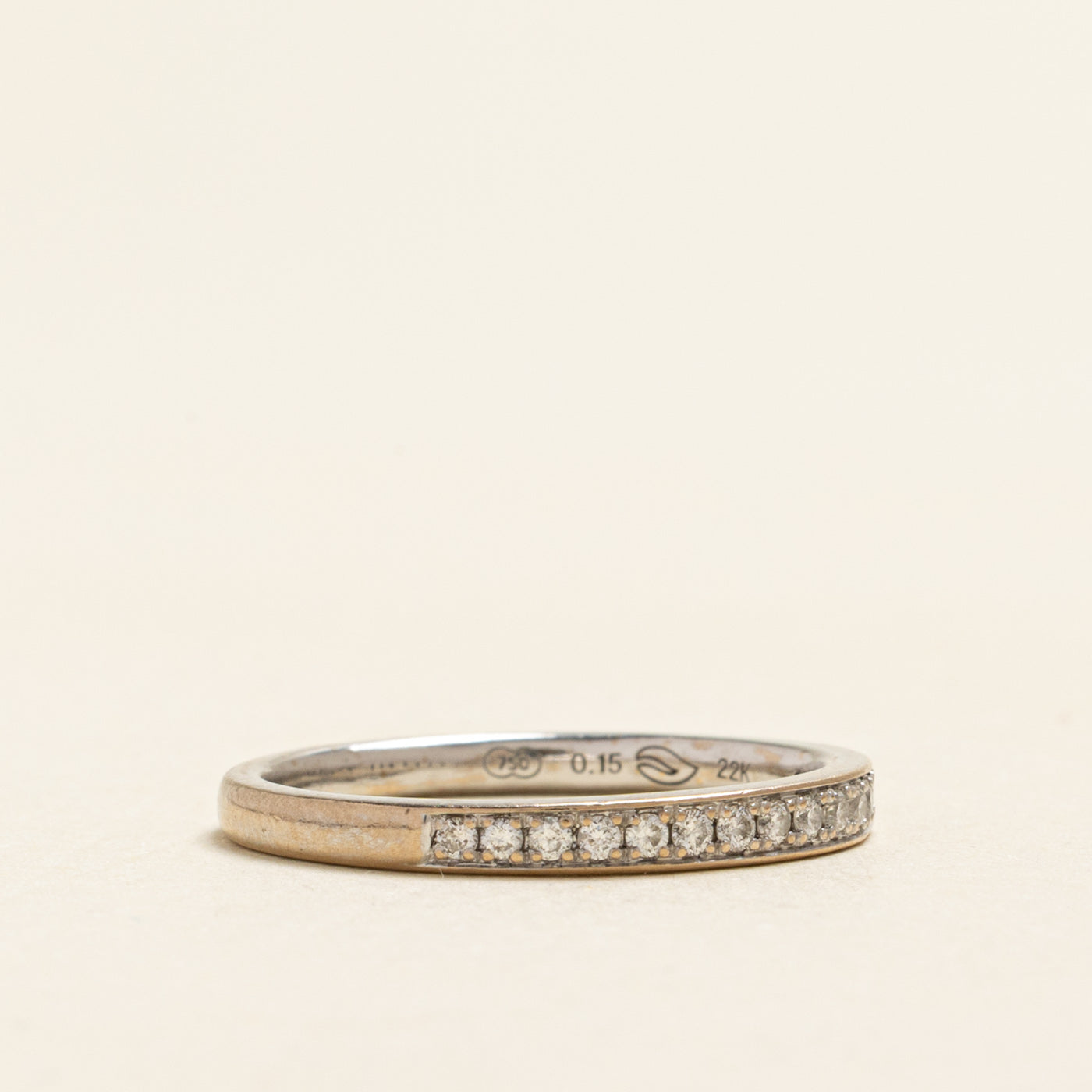 18k Semi Eternity Diamond Band | 0.15ctw | 2.25mm | SZ 6.5