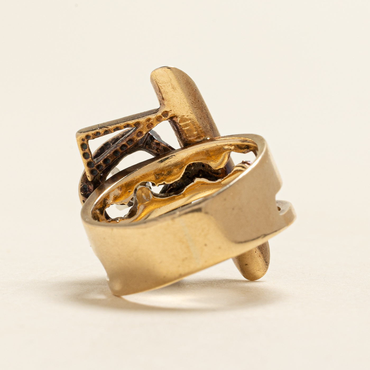Yellow Gold Diamond Abstract Cocktail Ring | 0.19ctw | SZ 5.75