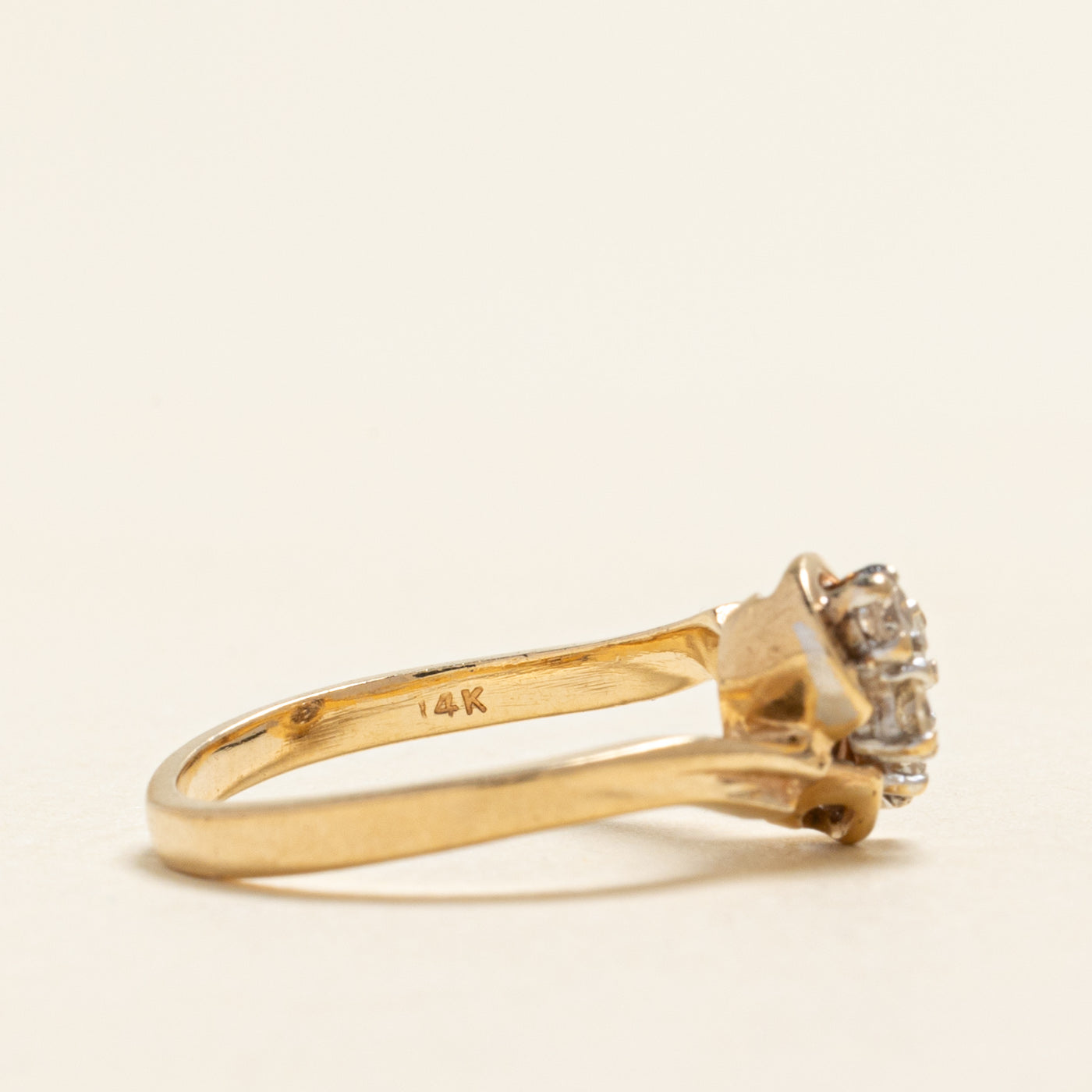 Four Stone Diamond Bypass Ring | 0.20ctw | SZ 5