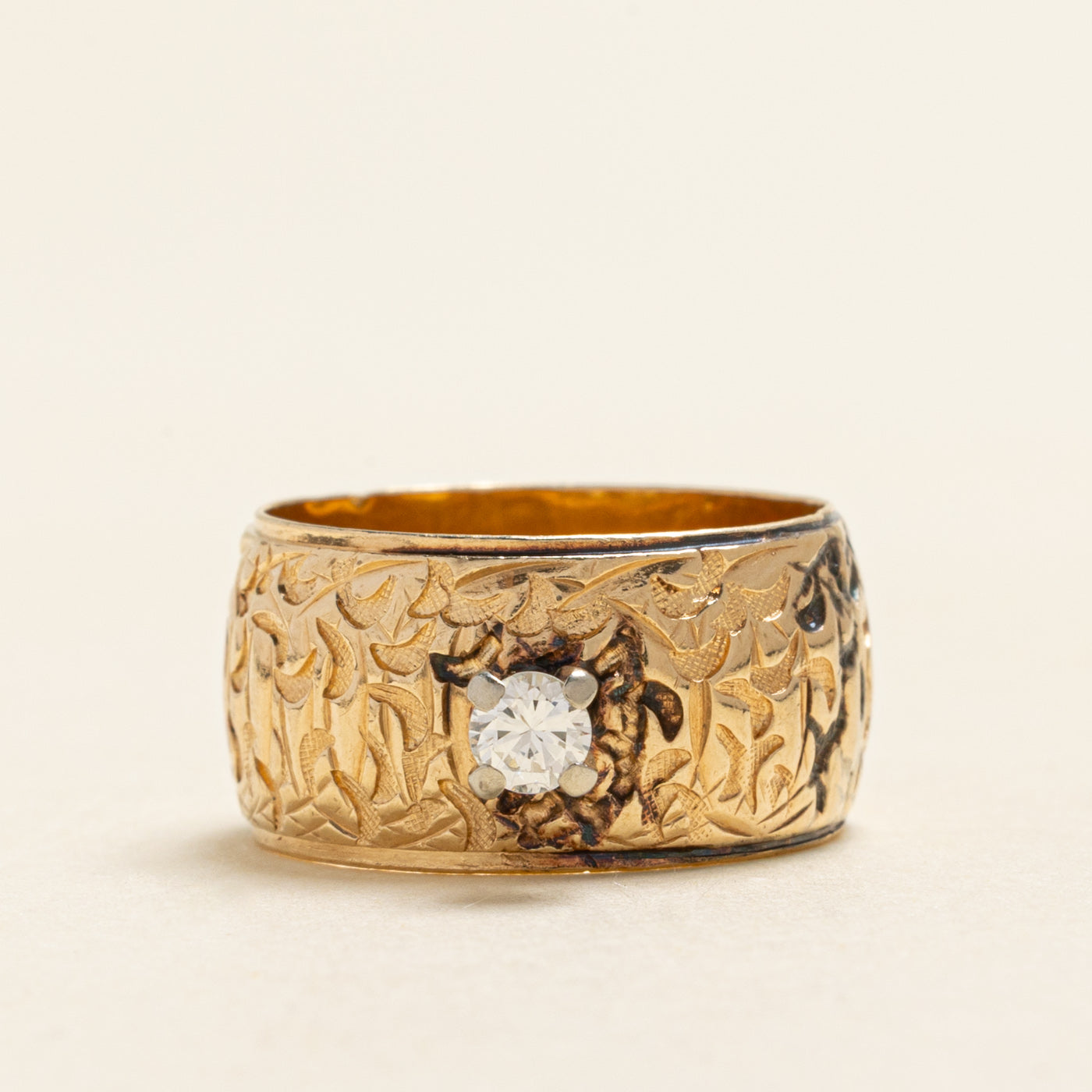 Diamond Textured Cigar Band | 0.16ct | SZ 6