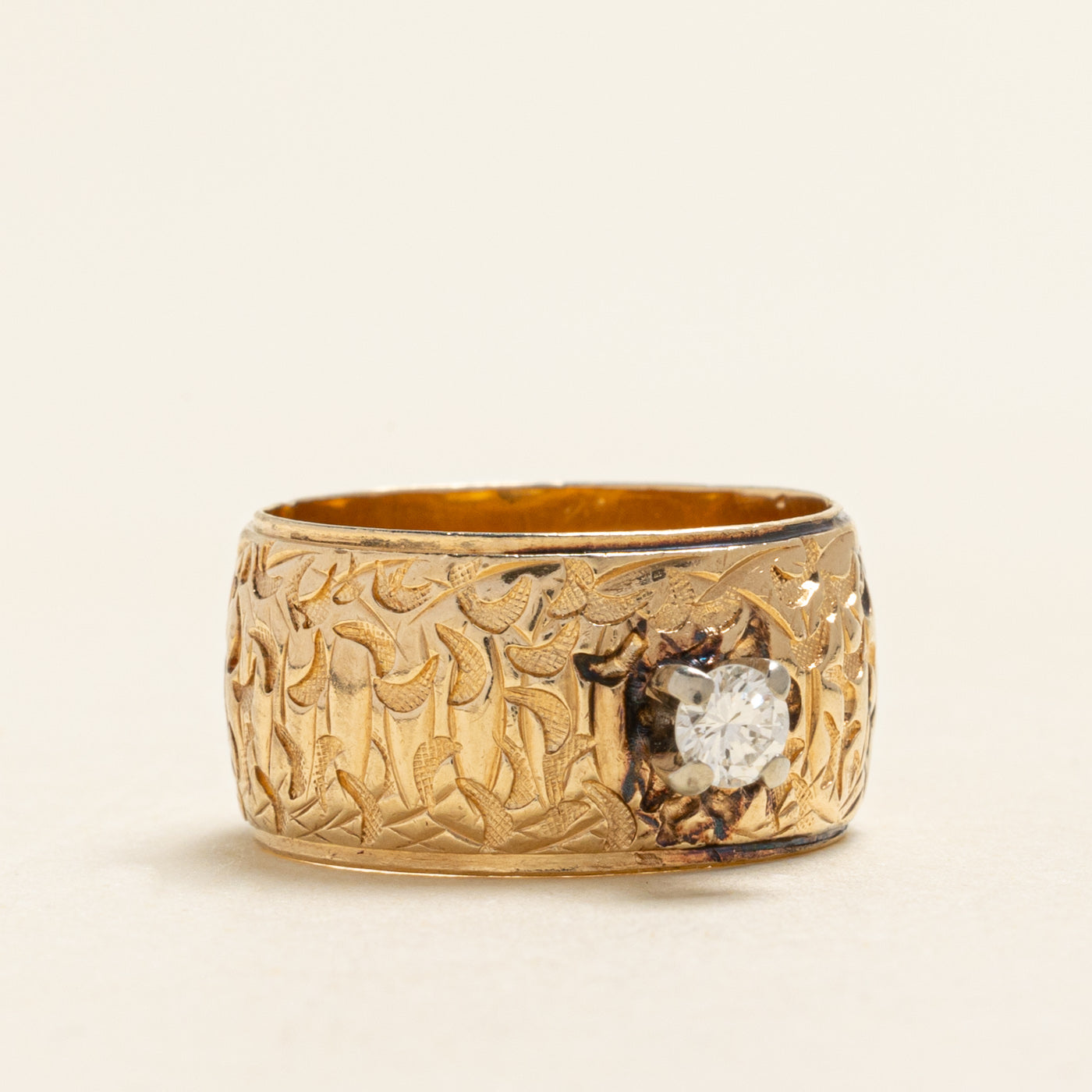 Diamond Textured Cigar Band | 0.16ct | SZ 6