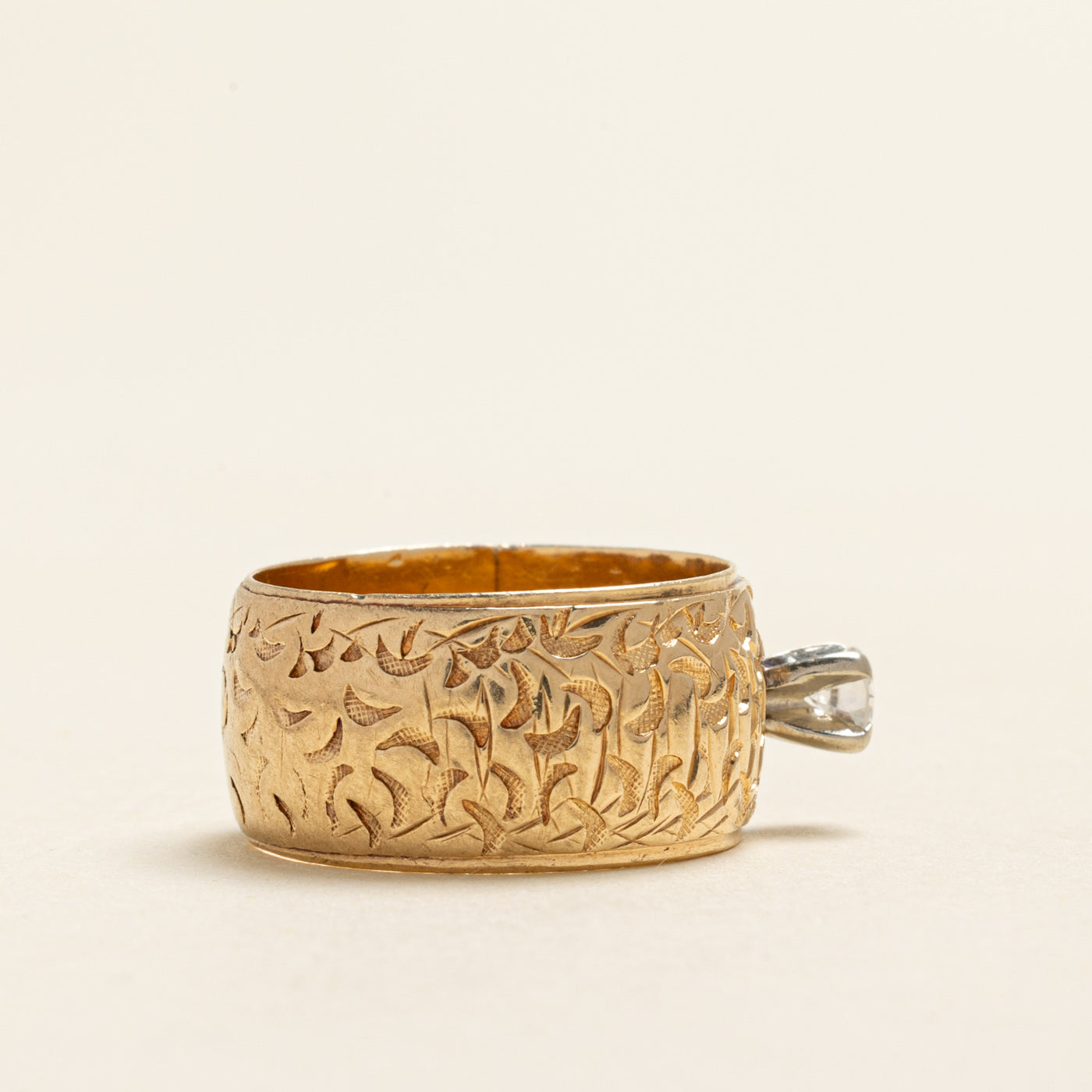 Diamond Textured Cigar Band | 0.16ct | SZ 6
