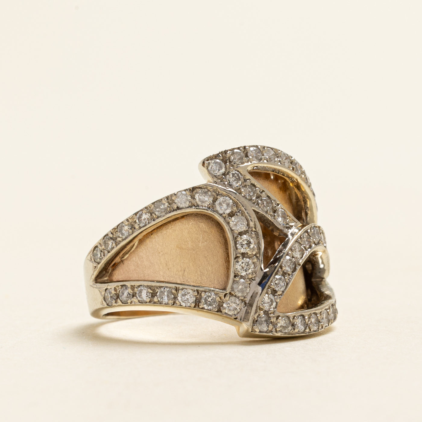 Diamond Leaf Design Cocktail Ring | 0.64ctw | SZ 6.25