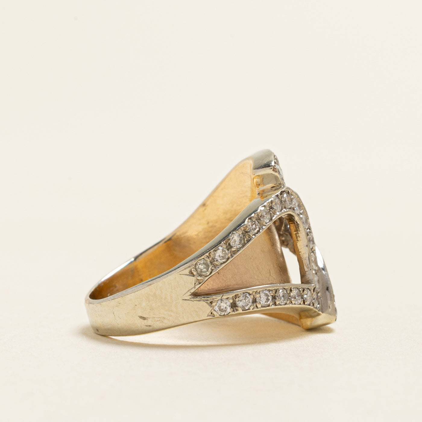 Diamond Leaf Design Cocktail Ring | 0.64ctw | SZ 6.25