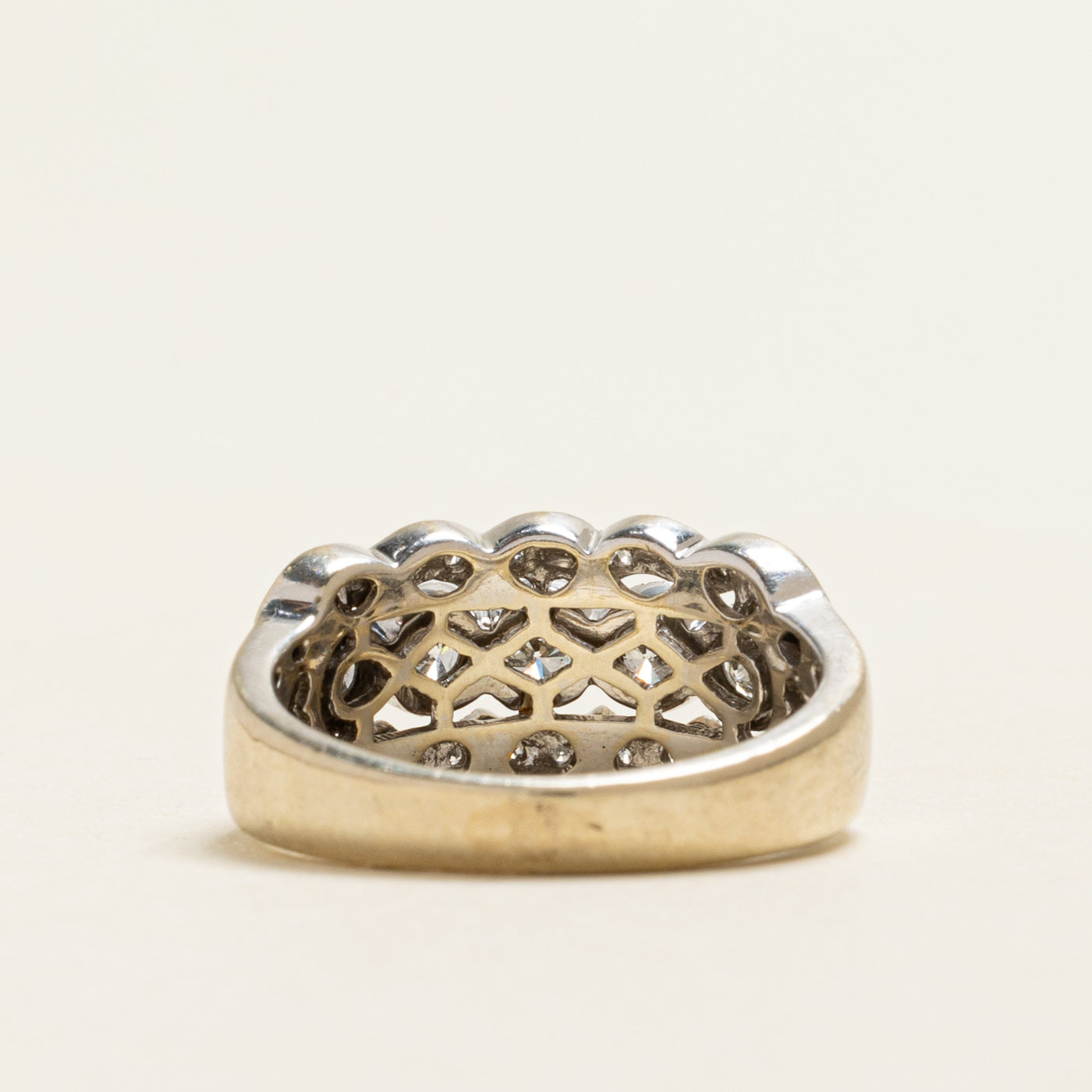 White Gold Diamond Scalloped Ring | 0.42ctw | SZ 5.25