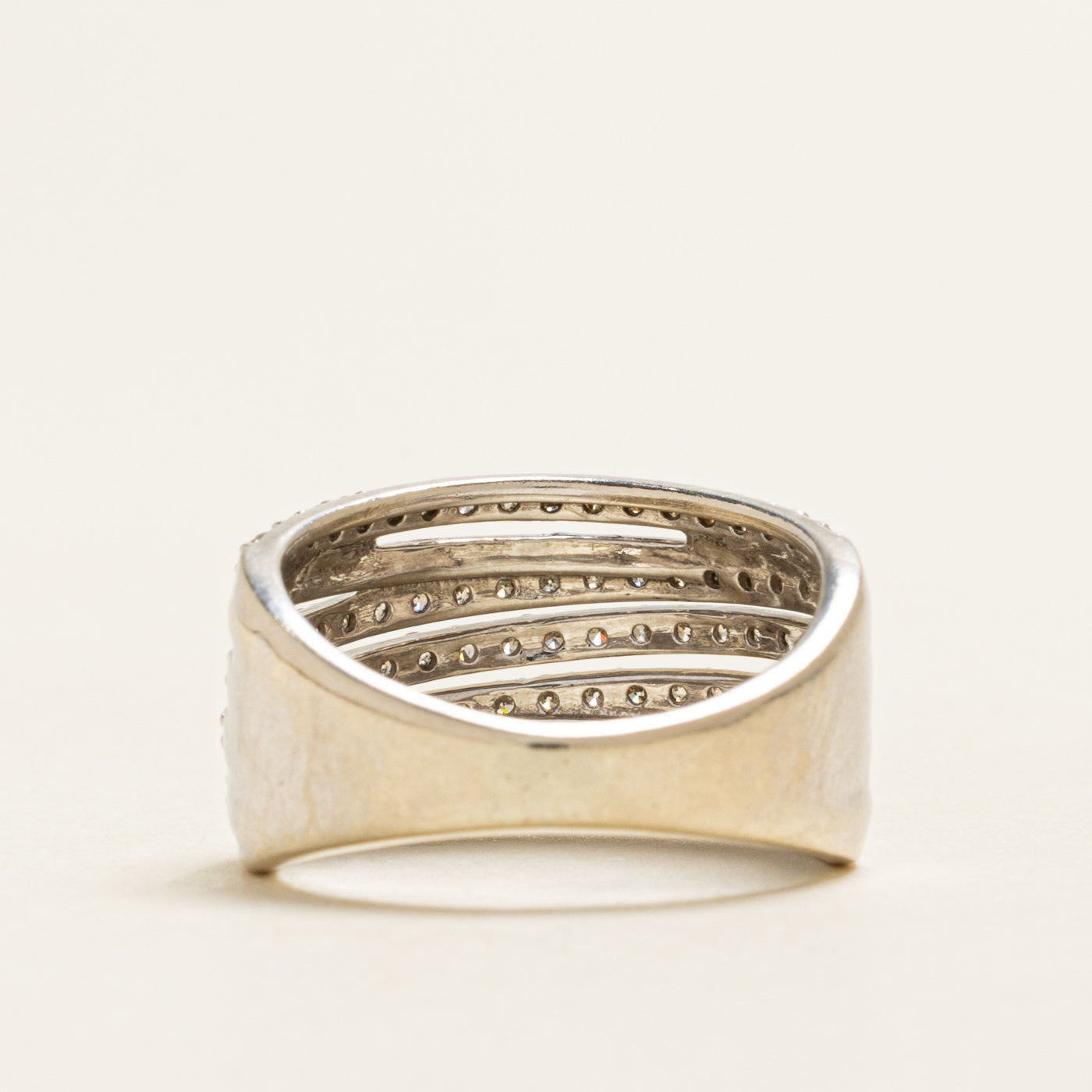 Semi Eternity Multi Row Champagne Diamond Cocktail Ring | 1.00ctw | SZ 6.5
