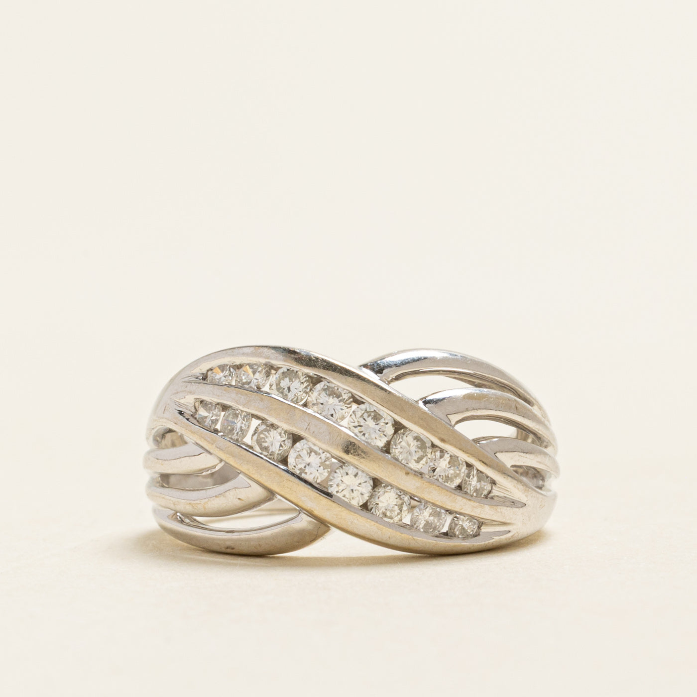 Diamond Waterfall Cross Over Ring | 0.50ctw | SZ 6.5