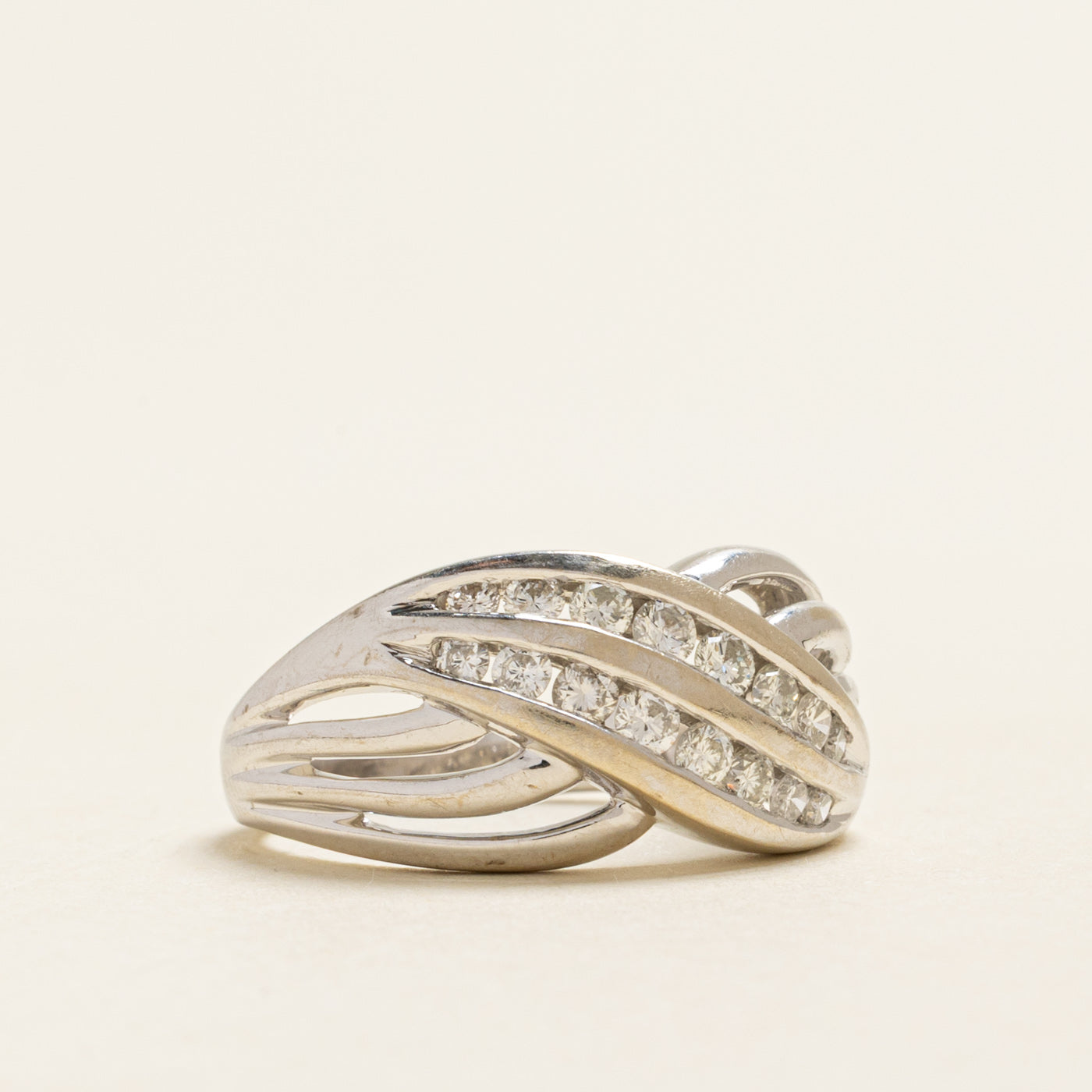 Diamond Waterfall Cross Over Ring | 0.50ctw | SZ 6.5