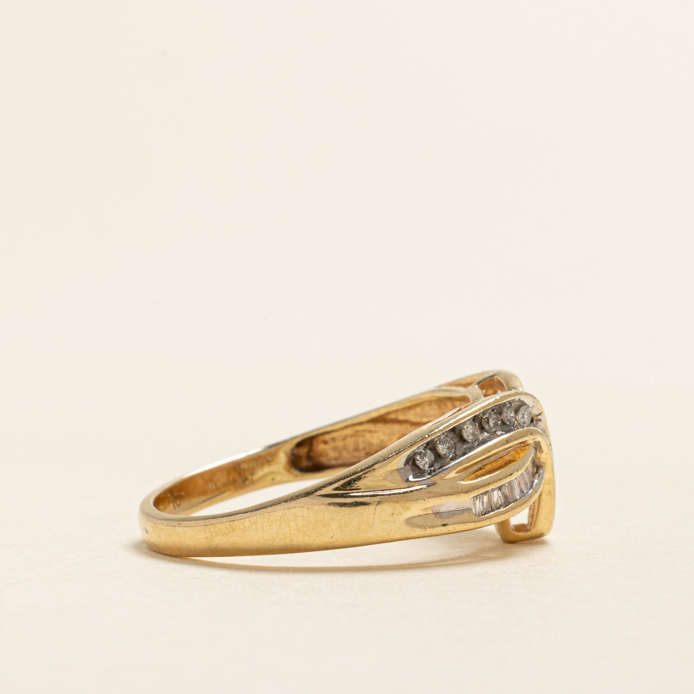 Mixed Cut Diamond Cross Over Ring | 0.32ctw | SZ 10.25