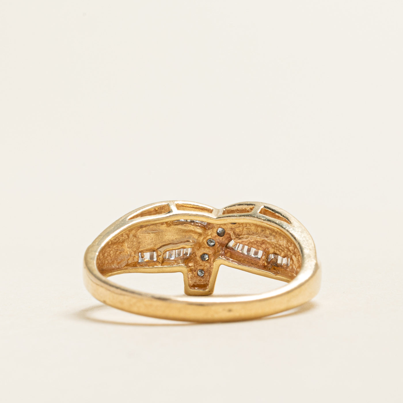 Mixed Cut Diamond Cross Over Ring | 0.32ctw | SZ 10.25