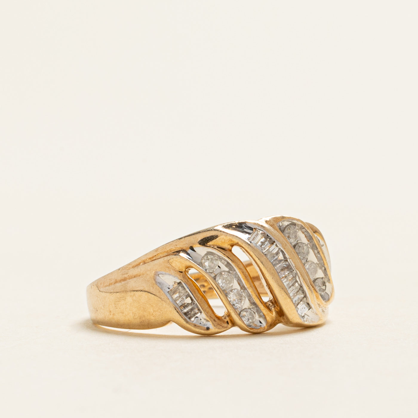 Mixed Cut Diamond Croissant Ring | 0.25ctw | SZ 7.25