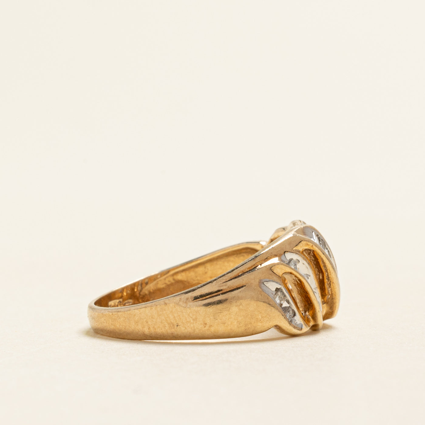 Mixed Cut Diamond Croissant Ring | 0.25ctw | SZ 7.25