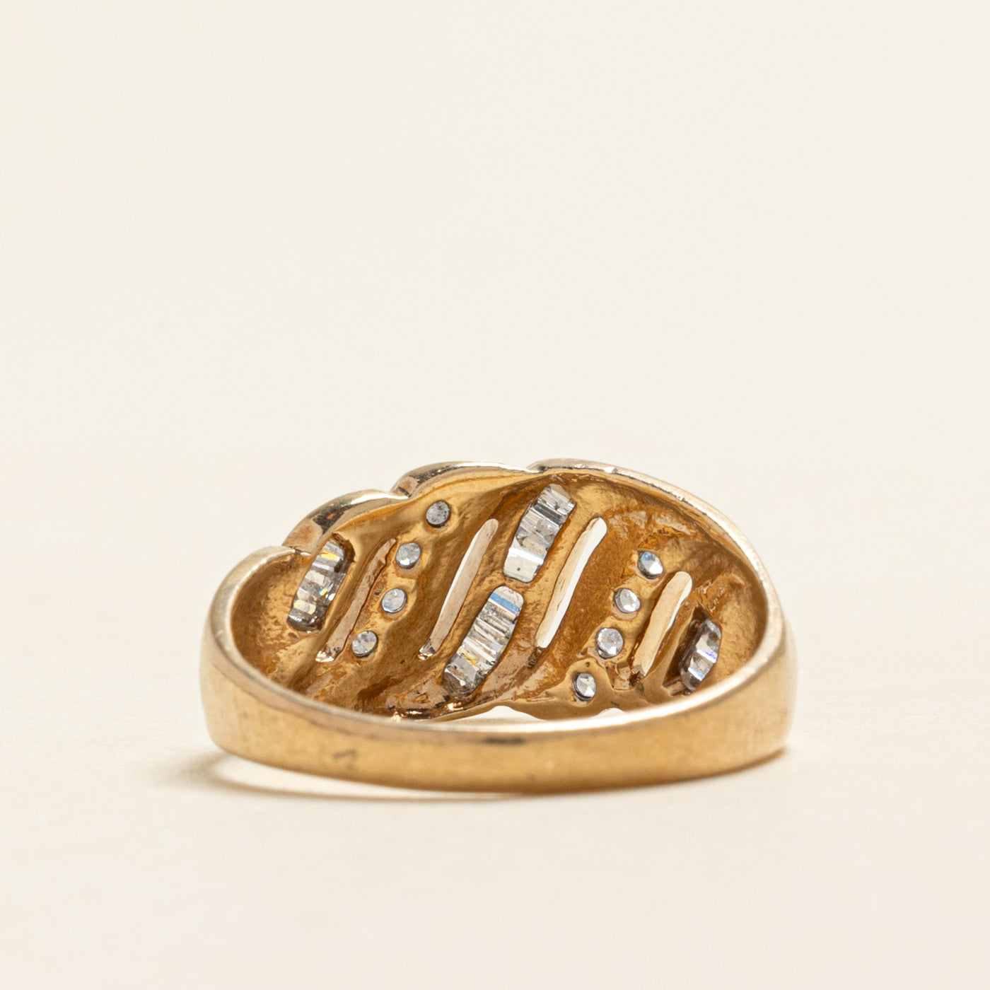 Mixed Cut Diamond Croissant Ring | 0.25ctw | SZ 7.25