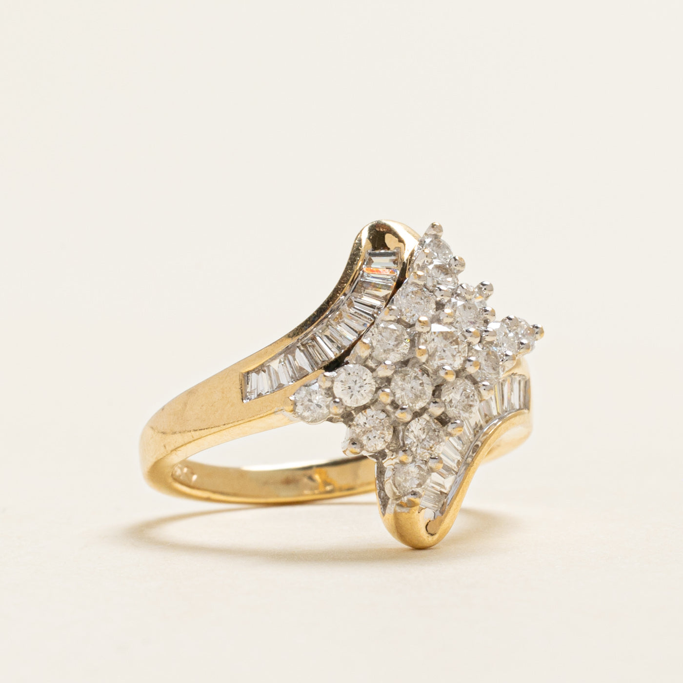 Baguette Cut Diamond Bypass Ring | 0.77ctw | SZ 5.25