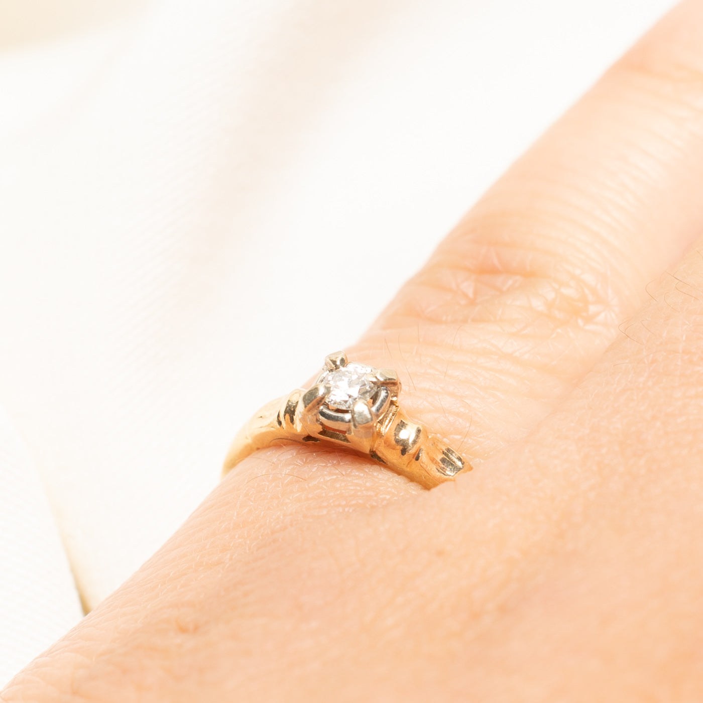 Old European Cut Solitaire Diamond Ring | 0.10ct | SZ 6