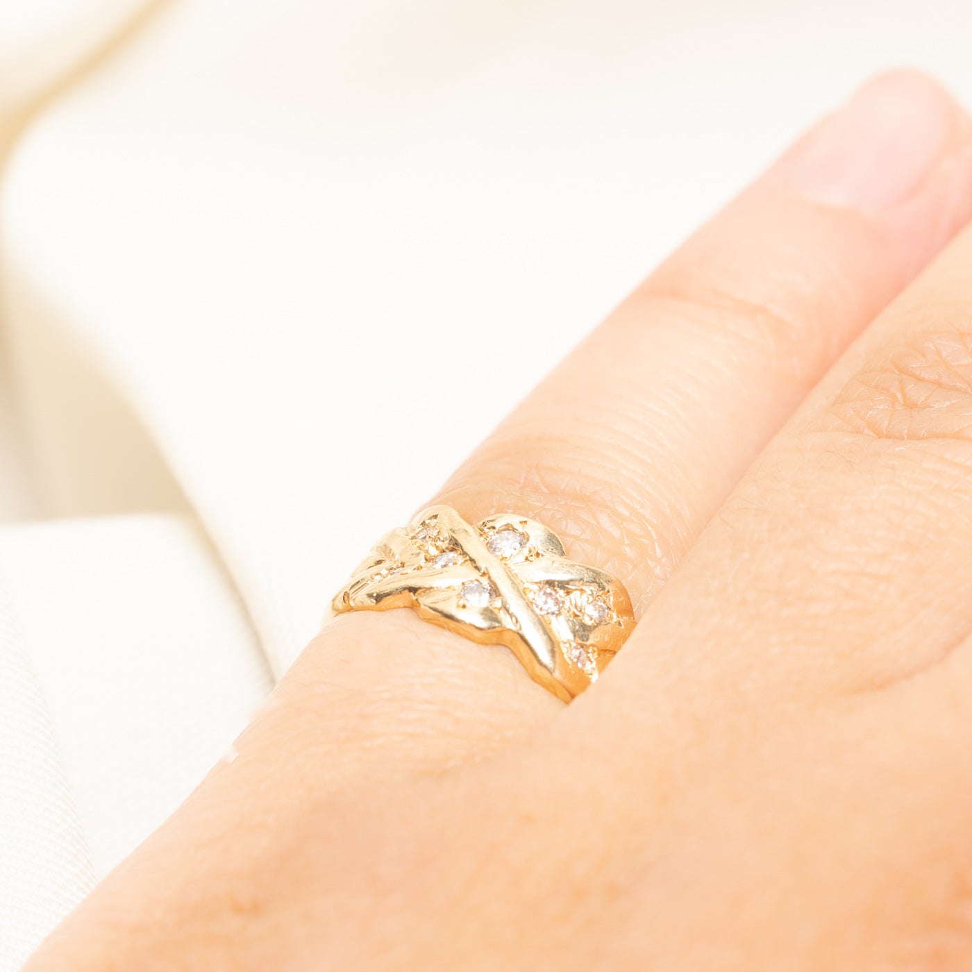 Diamond Grooved Ring | 0.12ctw | SZ 3.75