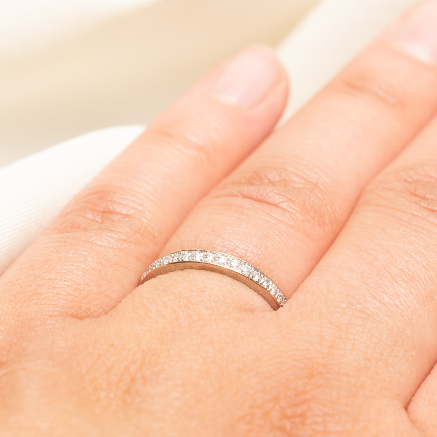 18k Semi Eternity Diamond Band | 0.15ctw | 2.25mm | SZ 6.5