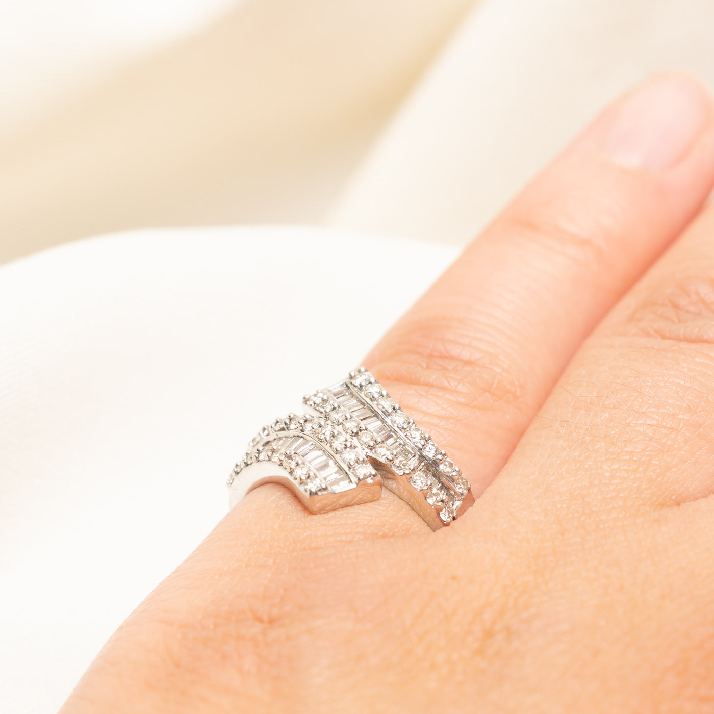Multi Row Diamond Bypass Ring | 0.60ctw | SZ 5