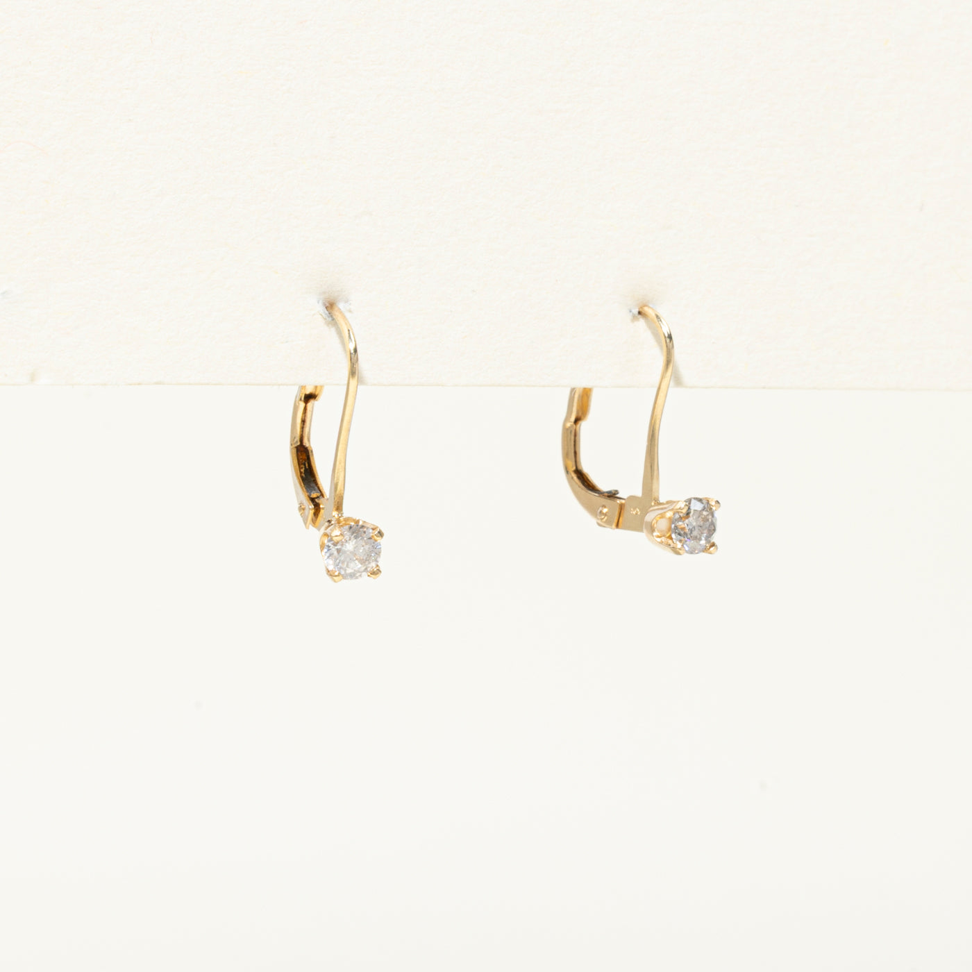 Solitaire Diamond Drop Earrings | 0.25ctw | 13mm