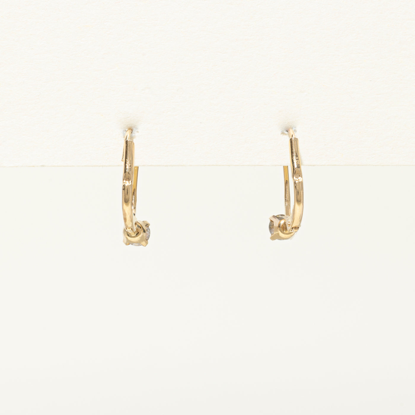 Solitaire Diamond Drop Earrings | 0.25ctw | 13mm