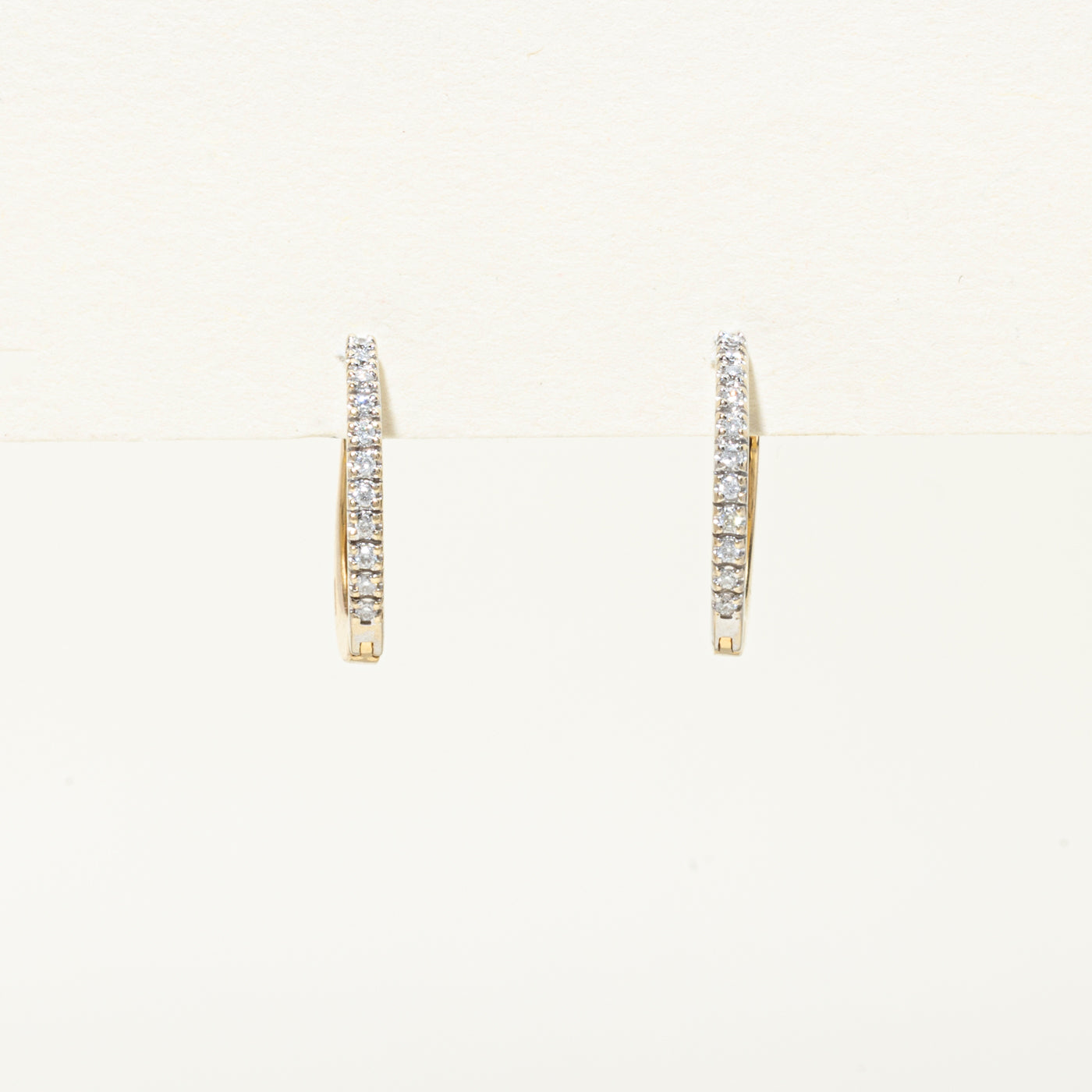 Pave Set Diamond Hoop Earrings | 0.09ctw