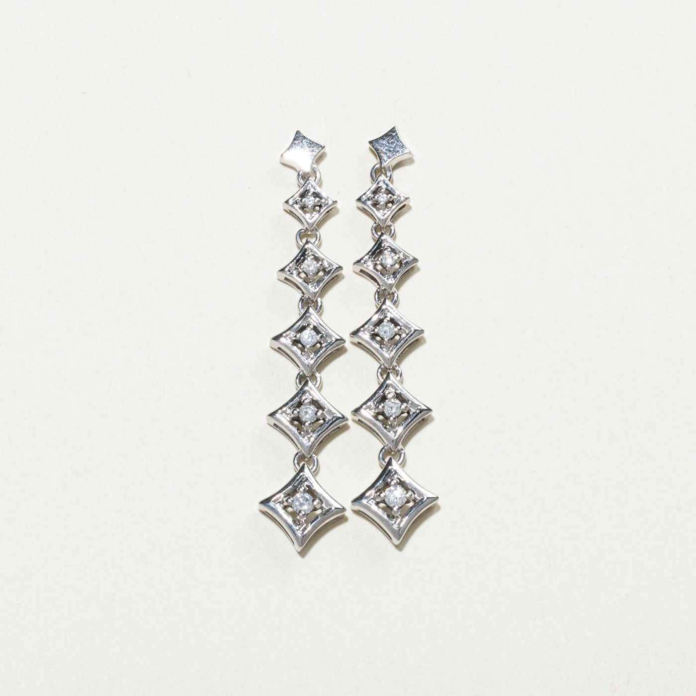 Diamond Geometric Drop Earrings | 0.17ctw