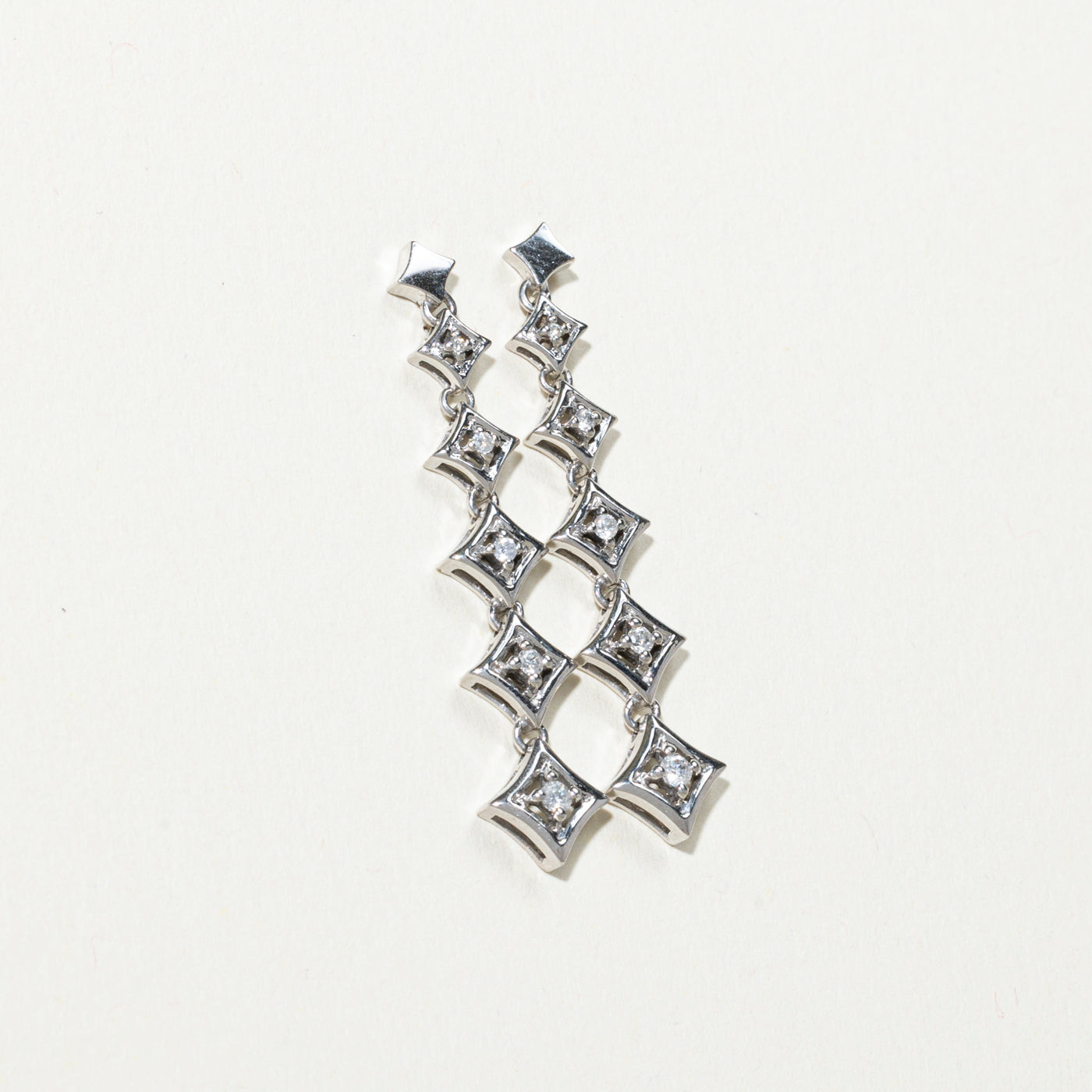 Diamond Geometric Drop Earrings | 0.17ctw