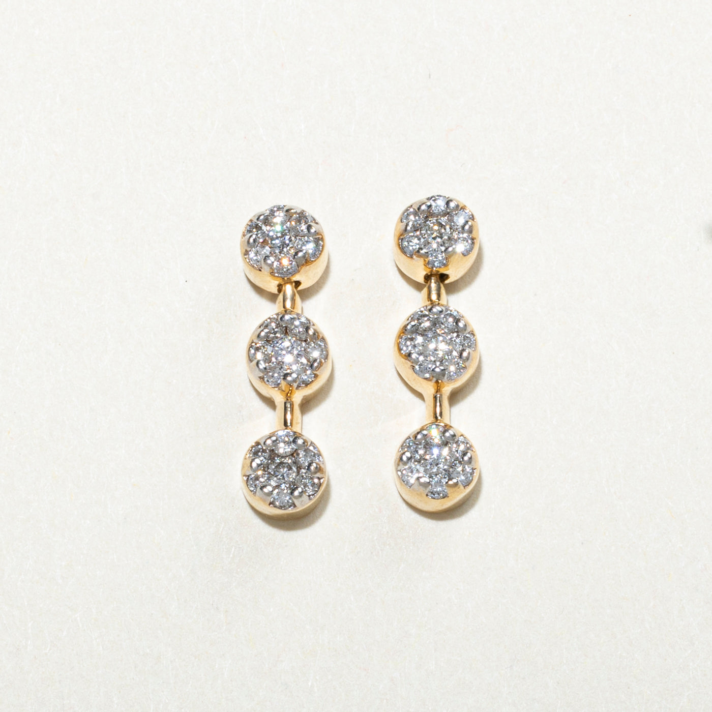 Diamond Cluster Drop Earrings | 0.5ctw