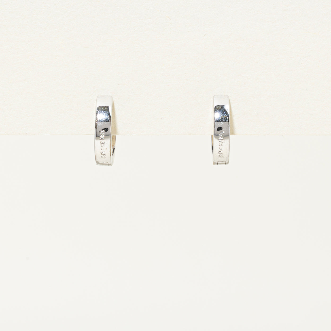 White Gold Channel Set Huggie Earrings | 0.14ctw