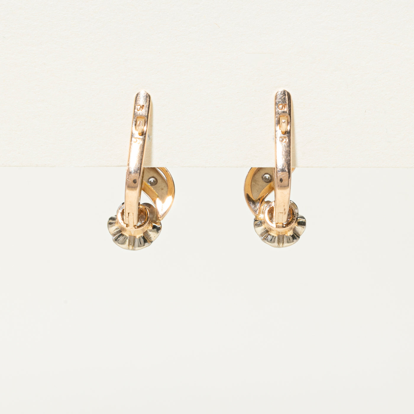 Belcher Set Diamond Floral Earrings | 0.17ctw